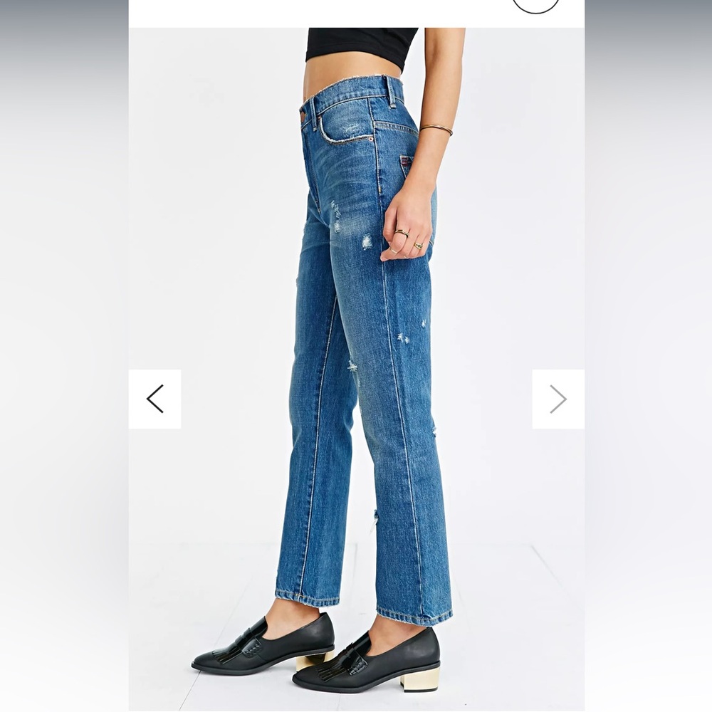 BDG Urban Outfitters High Rise Ankle Kicker Distressed Blue Jeans Size 24 - Picture 5 of 16
